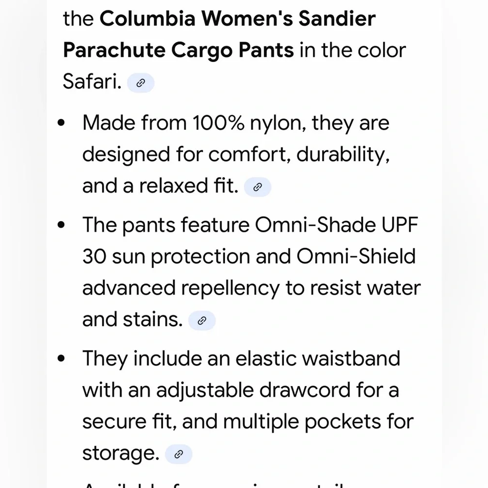 Columbia Sandier Parachute Omni-Shield Pants Joggers S small NWT - Picture 2 of 11